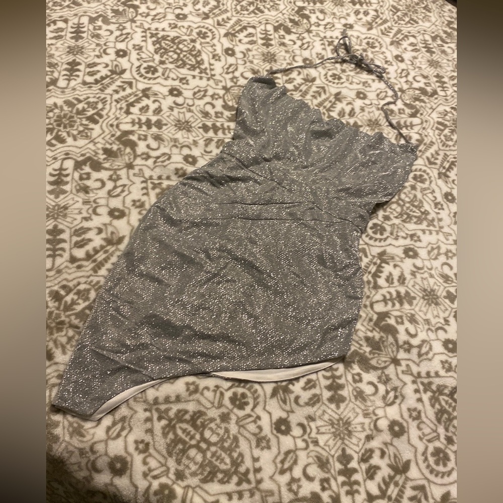 Fashion Nova Silver Mini Dress Size S New With No Tag